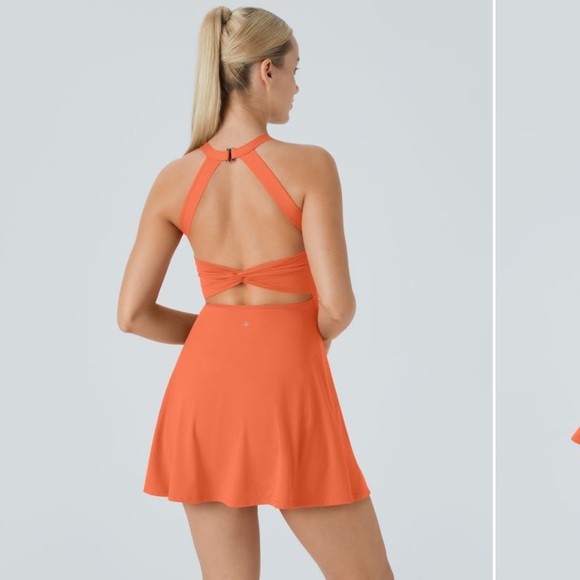 Halara Backless Twisted Flare Halter Dress Sz XXL - Picture 5 of 15